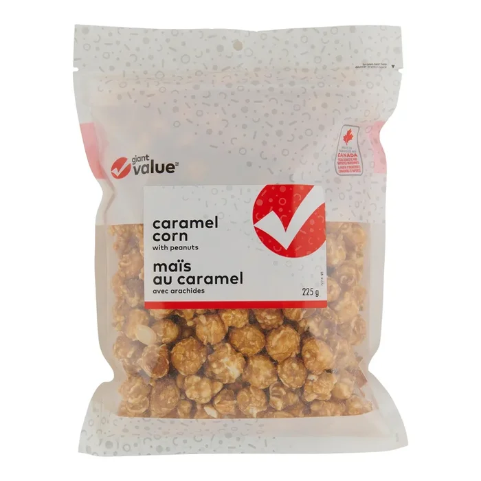 Giant Value Corn Caramel With Peanuts, 225 g