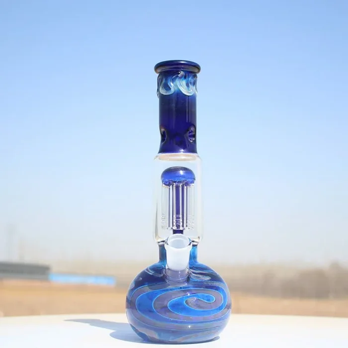 Glass City Blue Buddha 10.5 ” Bong w/ Coil Perc