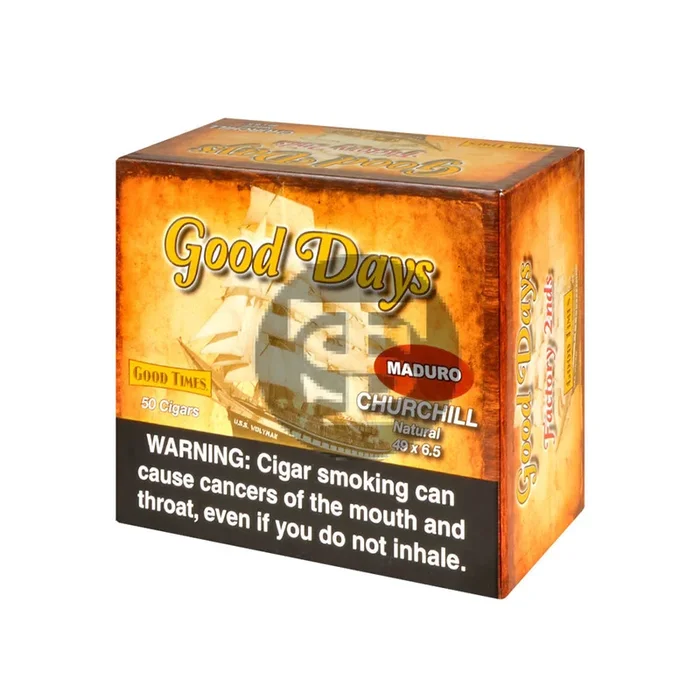 Good Days Factory Rejects Churchill Maduro Cigars Box of 50
