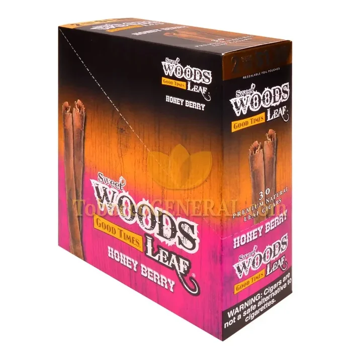 Good Times Sweet Woods Leaf Cigars 1.39 Pre-Priced 15 Packs of 2 Honey Berry