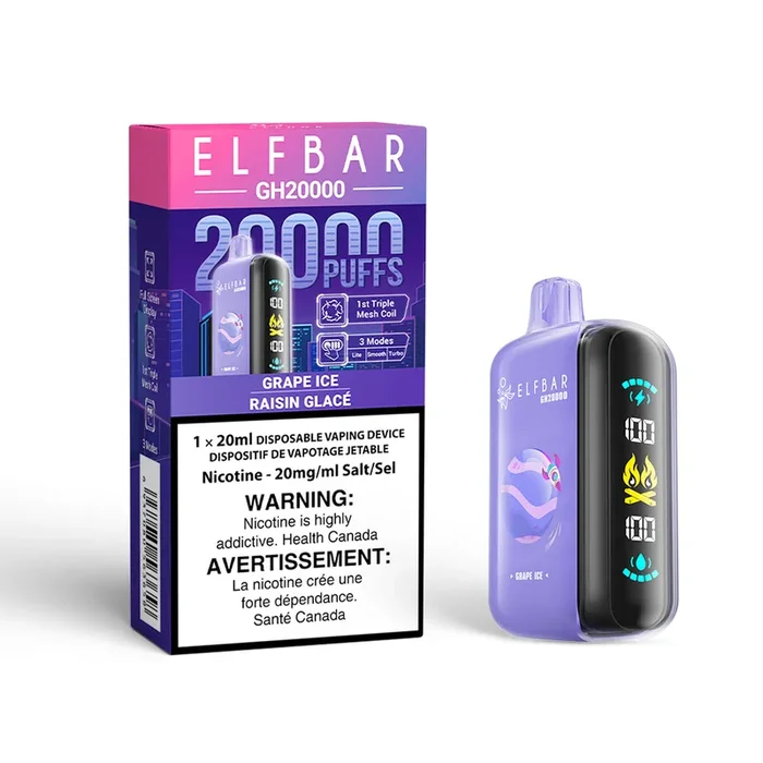 Grape Ice by Elfbar GH20K (20000 Puff) 20mL – Disposable Vape [ON]