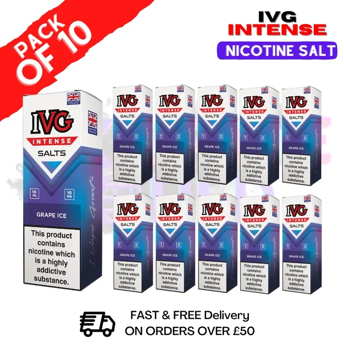 Grape Ice IVG Intense Nic Salt Box Of 10