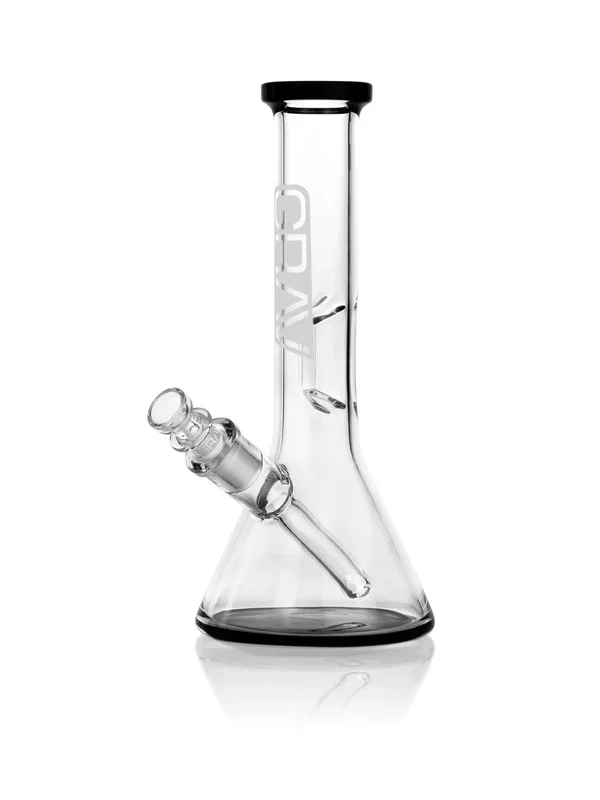 GRAV LABS 8′ BEAKER WATER PIPE W/ FIXED DOWNSTEM – BLACK