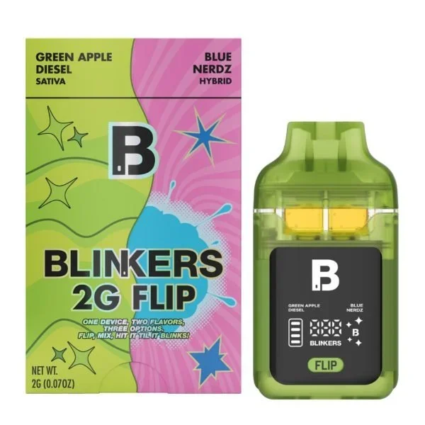 Green Apple & Blue Nerdz – Blinkers Flip Disposable 2G