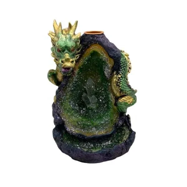 Green Dragon Crystal Backflow Incense Burner