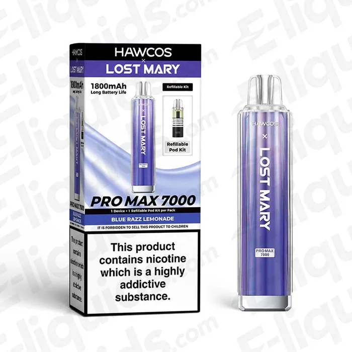 HAWCOS x Lost Mary Pro Max 7000 Blue Razz Lemonade Prefilled Pod Kit