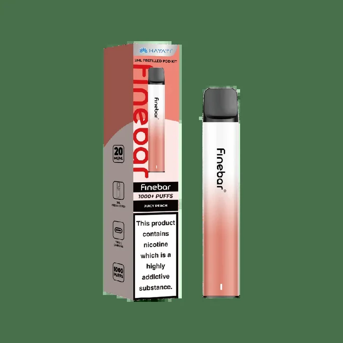 Hayati Finebar 1000 Puffs Prefilled Pod Kit Juicy Peach