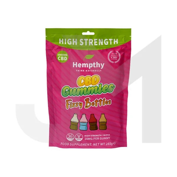 Hempthy 1000mg CBD Fizzy Bottles Gummies – 50 Pieces