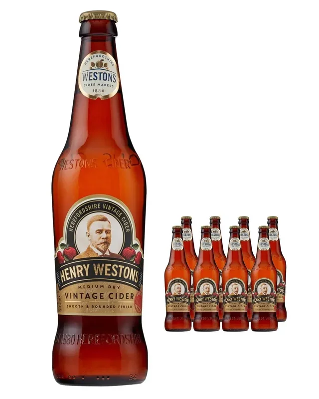 Henry Westons Vintage Medium Sweet Cider Pack of 8 x 500 ml