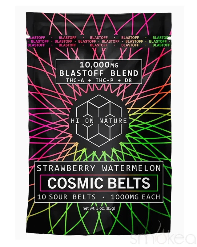 Hi On Nature 10000mg Blast Off Blend Cosmic Belts – Strawberry Watermelon