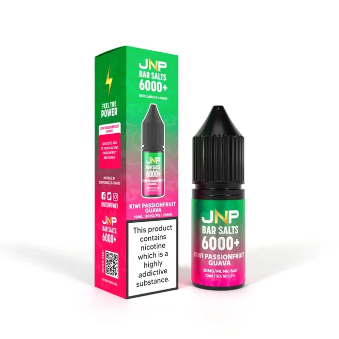 JNP Bar Salt 6000 Nicotine Salt e-liquid with Kiwi, Passion Fruit, and Guava flavors