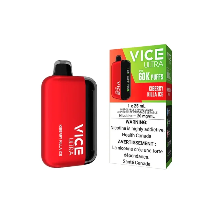 Kiberry Killa Ice by Vice Ultra 60K Puff 25mL – Disposable Vape [ON]