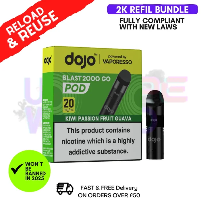Kiwi Passion Fruit Guava Dojo Blast 2000 2K Puff Replacement Pod