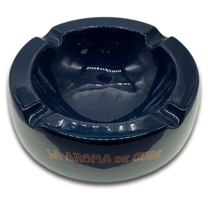 La Aroma de Cuba 4 Cigar Blue Ceramic Ashtray