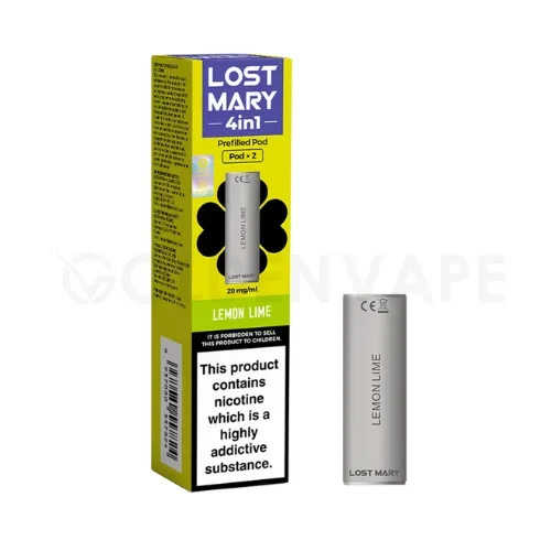 Lemon Lime 4 in 1 Prefilled Pods By Lost Mary