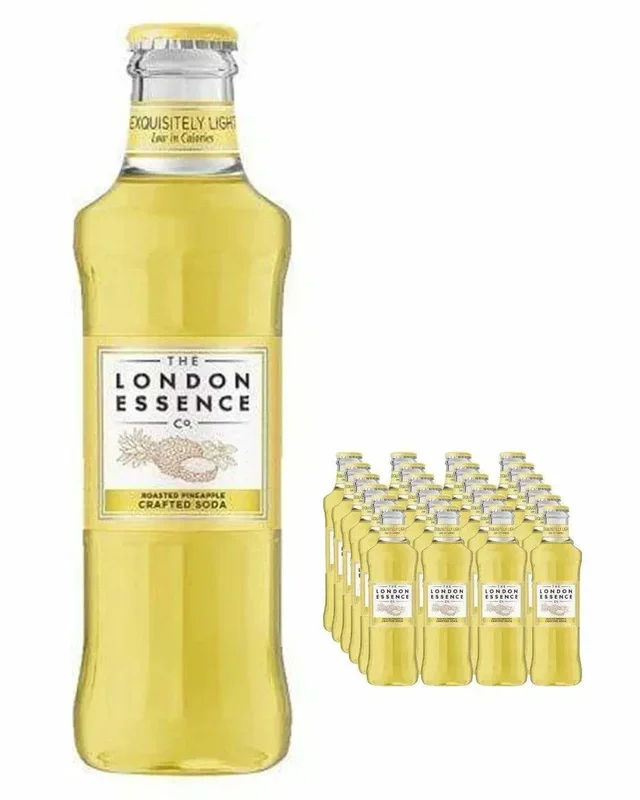 London Essence Company Roasted Pineapple Crafted Soda Bottle Multipack, 24 x 200 ml