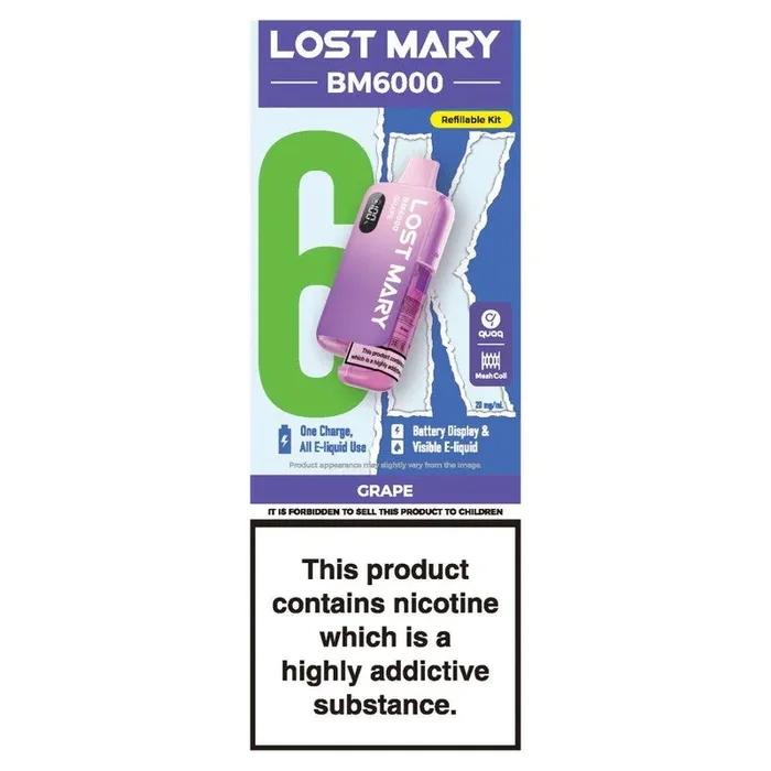 Lost Mary BM6000 Pre-filled Grape Pod Kit – Case of 5