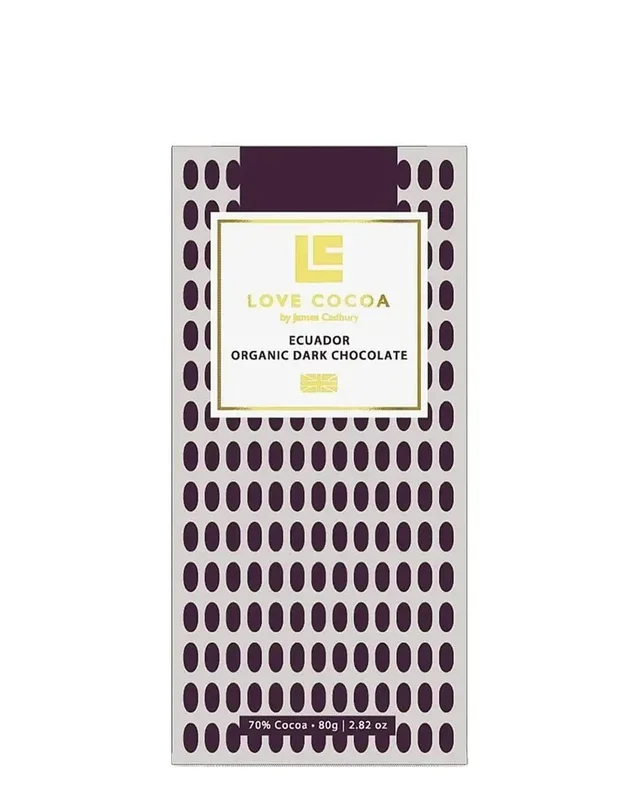 Love Cocoa Ecuador 70% Organic Dark Chocolate Bar, 80 g
