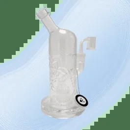 Milkyway Glass Chakra Sandblasted Fire Polished Dab Bubbler 8″