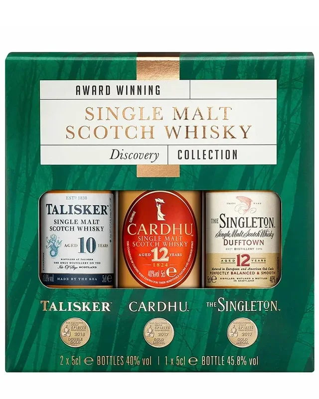 Miniature Discovery Collection of Single Malt Scotch Whisky, 3 x 5 cl