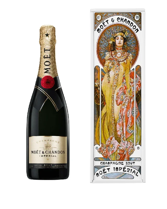 Moët & Chandon Brut Imperial Mucha Tin Golden Dress Champagne, 75 cl