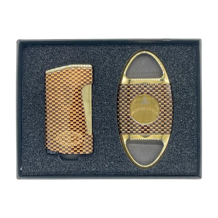 Montecristo 1935 Lotus Lighter and Cutter Gift Set with Packaging