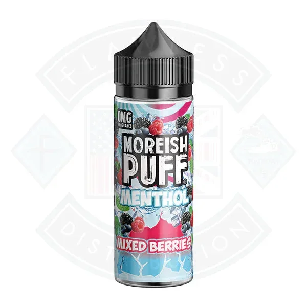Moreish Puff – Menthol – Mixed Berries 0mg 100ml Shortfill