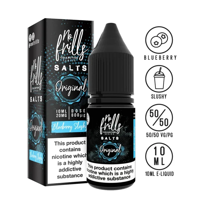 No Frills Original Salts – 10ml Blueberry Slushy Nicotine Salt