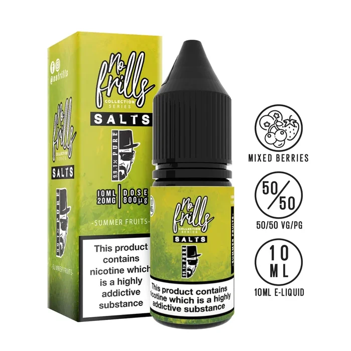 No Frills Salts – 99.1% Pure: Summer Fruits Nic Salt 10ml
