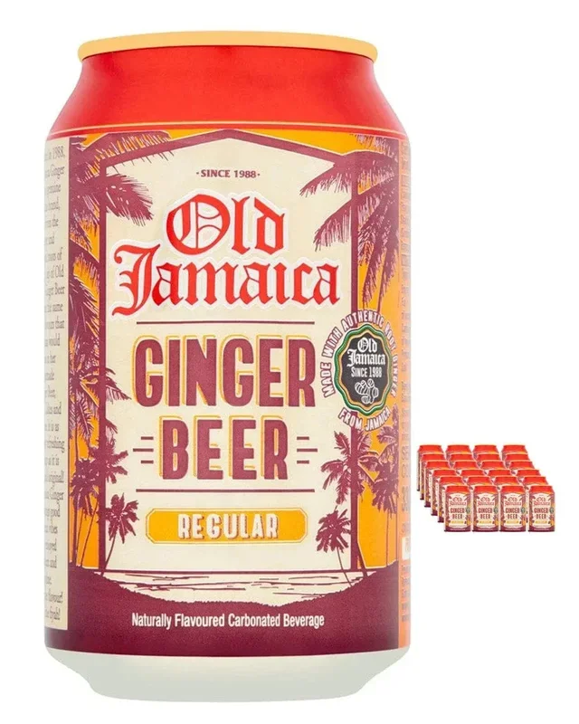 Old Jamaica Sparkling Ginger Beer Soda Drink Multipack, 24 x 330 ml