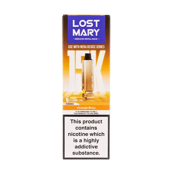 Orange Bruu Nera 15k Prefilled Pod + Refill by Lost Mary