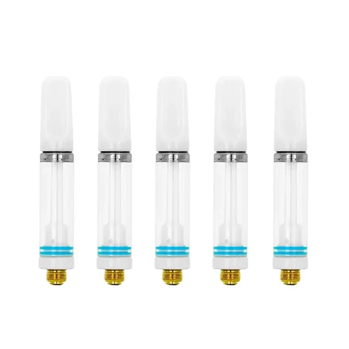 (Pack of 2)1.0ml C3 Refillable CBD Oil Vape Cartridges 1.8ohm Ceramic Coil(White Mouthpiece)