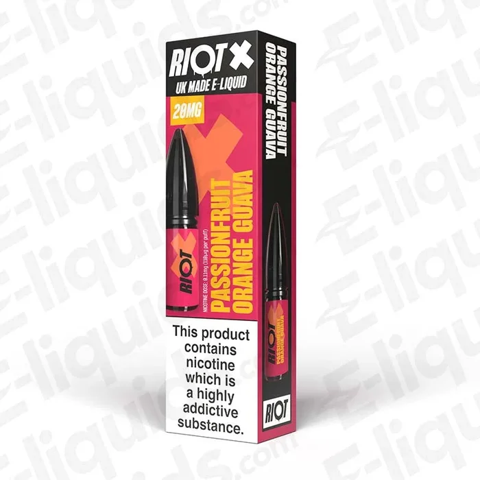 Passionfruit Orange Guava Nic Salt Vape Juice by Riot X