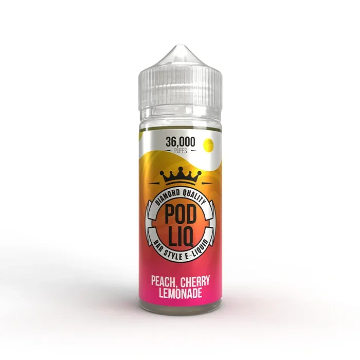 Peach Cherry Lemonade 100ml Shortfill E-Liquid by Pod Liq