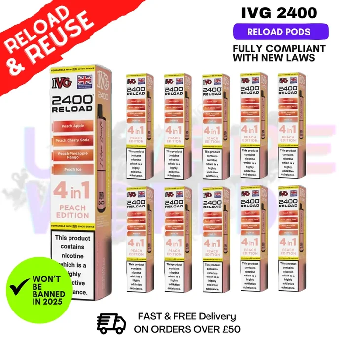 Peach Edition IVG 2400 RELOAD Pods – Box Of 10