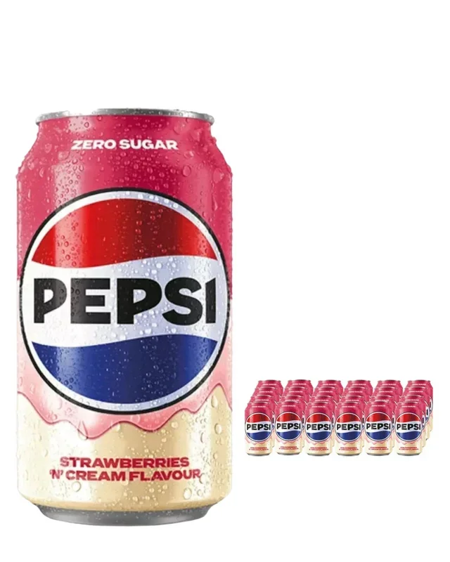 Pepsi Strwberry ‘N’ Cream Soda Can Multipack, 24 x 330 ml
