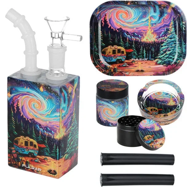 Pulsar Design Series Juicebox Water Pipe Smokers Travel Kit – Starry Camp (WP790CMP)