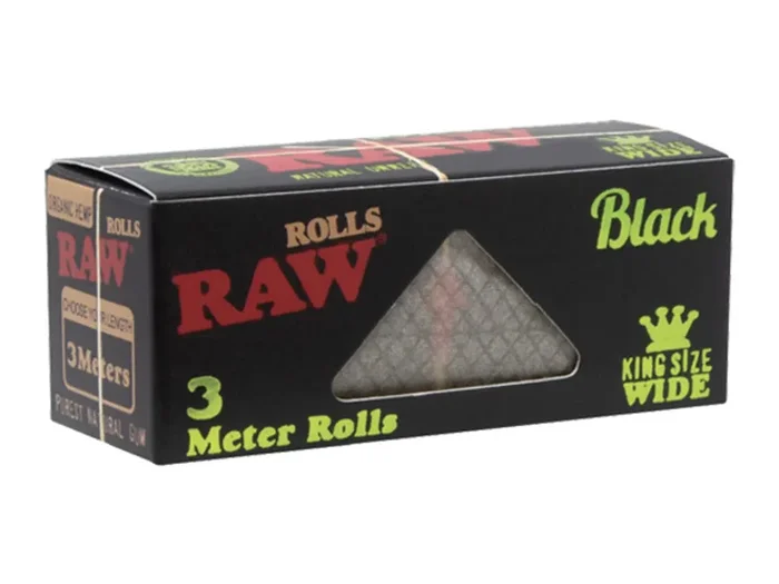 Raw Black Organic Hemp Rolls King Size Wide (3 Meter Rolls)