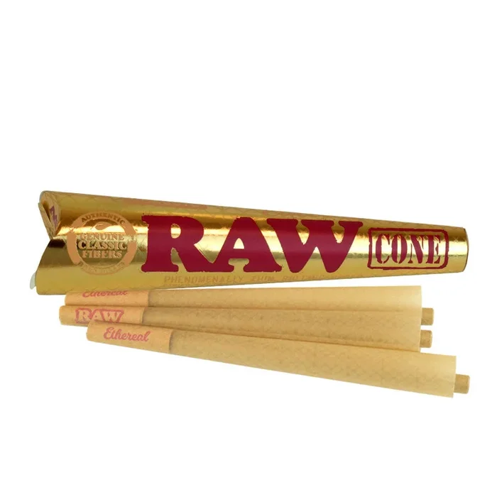 RAW Ethereal Pre-Rolled Cones – King Size – Pack of 3