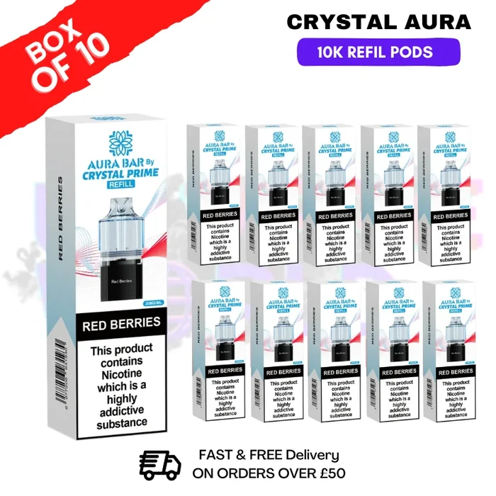 Red berries Crystal Prime 10K Refil Pods Box Of 10
