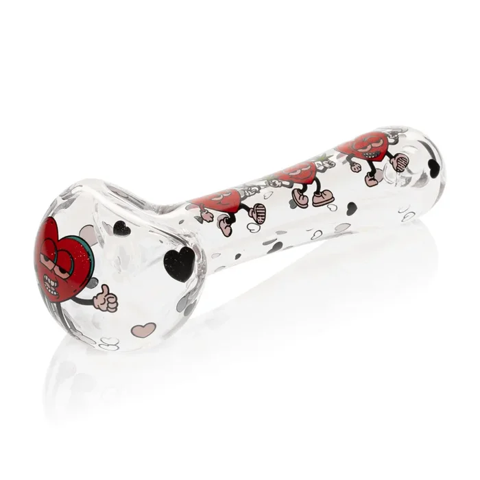 Red Eye Glass® 4.5 ” Smokin’ Hearts Spoon Hand Pipe