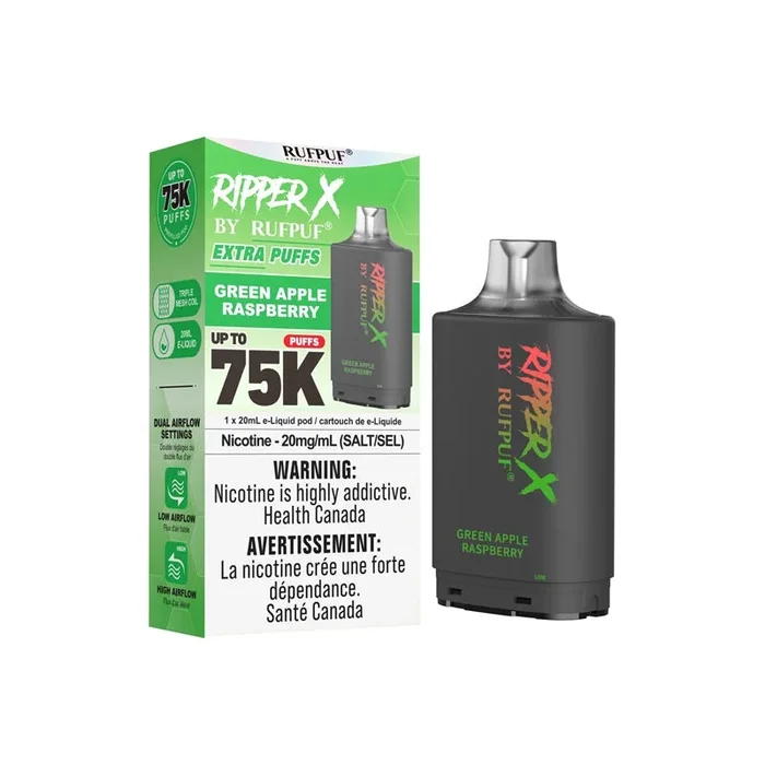 Ripper X Pod by Rufpuf 75K – Green Apple Raspberry (ON)