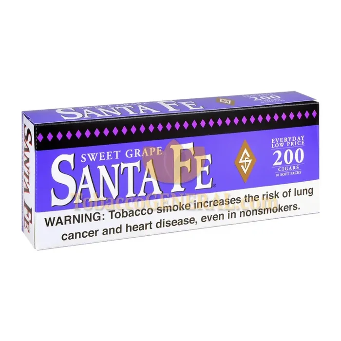 Santa Fe Filtered Cigars 10 Packs of 20 Grape