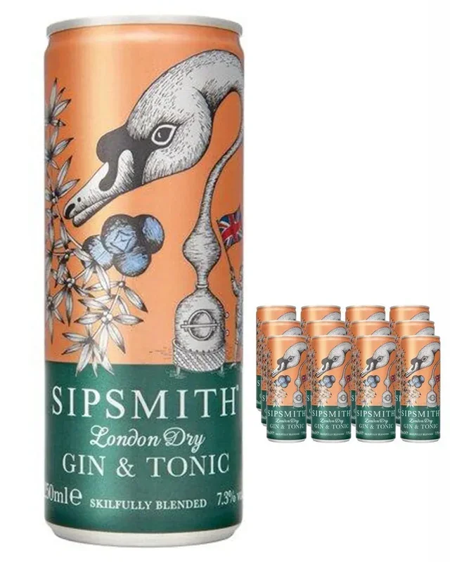 Sipsmith London Dry Gin & Tonic Premixed Cocktail Can, 1 x 250 ml