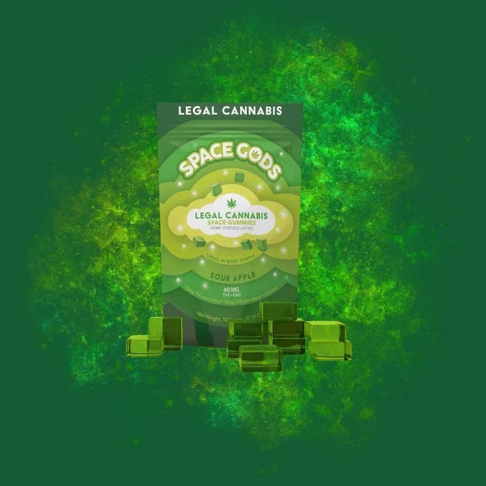 Space Gods – Space Gummies – Sour Apple – Delta 9 + CBD 10CT Bag
