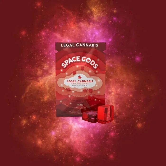 Space Gods – Space Gummies – Strawberry Mango – Delta 9 + CBD 2CT Bag