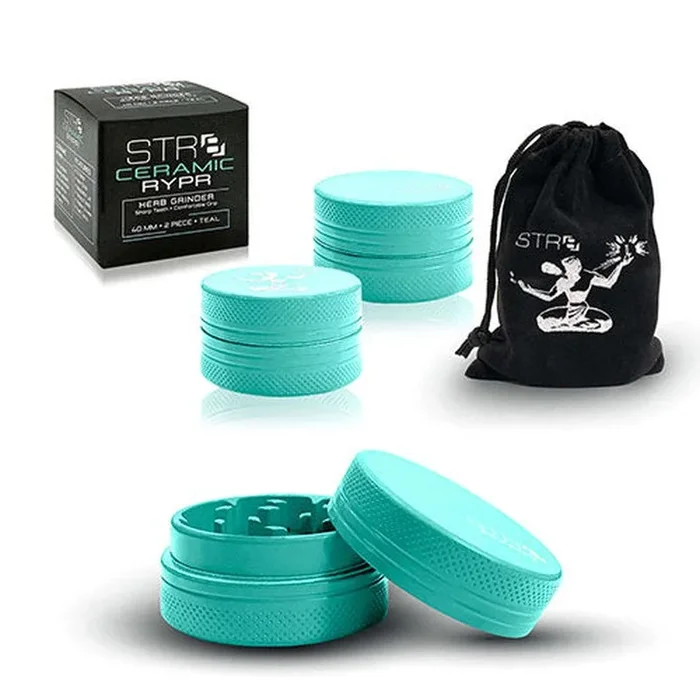 STR8 RYPR Ceramic Grinder – 2 Piece – 40mm – Various Colors – (1 Count)