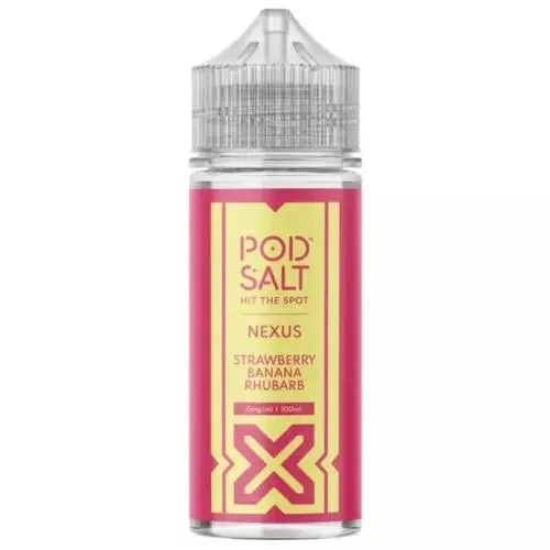 Strawberry Banana Rhubarb 100ml Pod Salt Nexus 0mg E Liquid – 70VG/30PG Cloud Chaser