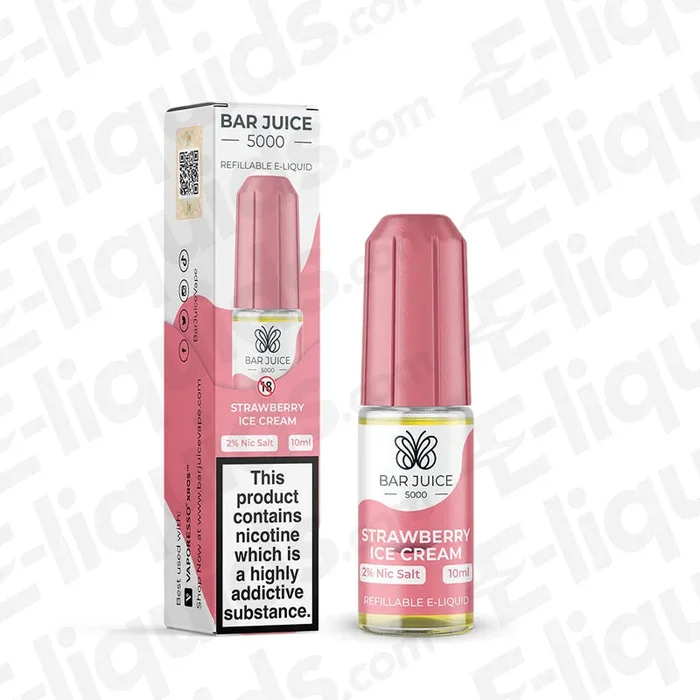 Strawberry Ice Cream Nic Salt Vape Juice by Bar Juice 5000