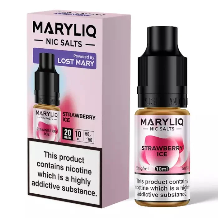 Strawberry Ice MARYLIQ by Lost Mary E-Liquid – Nic Salt Vape Juice 10ml/20mg/ml